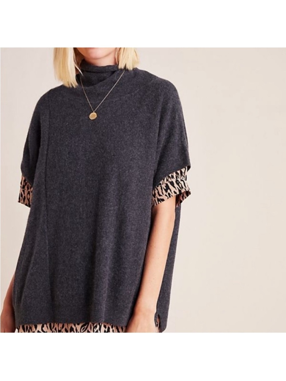 BY ANTHROPOLOGIE PATTY COWL NECK CASHMERE PONCHO Small